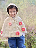 Buy Baby & Girls Top Poncho – Handmade, 100% Cotton, Yellow Floral Spring,Year-Round Cover-Up